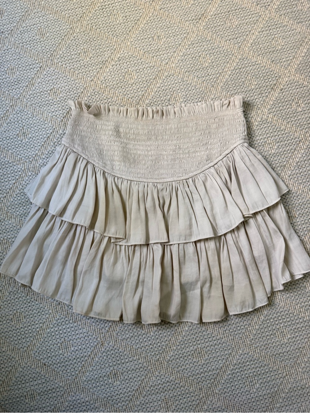 Mustard Seed Cream Tiered Ruffle Mini Skort